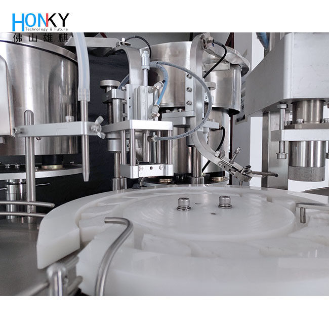 دستگاه درپوش پرکننده مایع ویال 10 میلی لیتری 25BPM برای تولید مایعات دارویی دسته کوچک