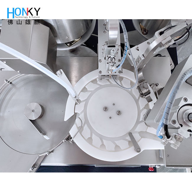 دستگاه درپوش پرکننده مایع ویال 10 میلی لیتری 25BPM برای تولید مایعات دارویی دسته کوچک