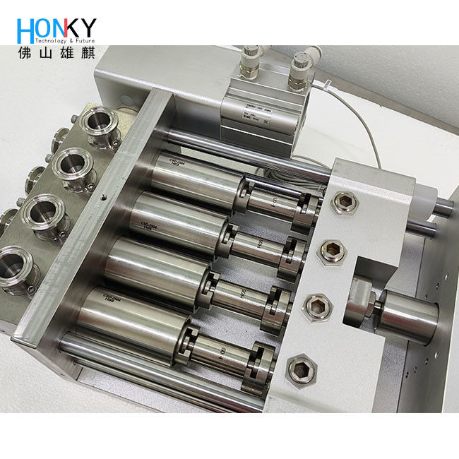 پمپ پرکننده سرامیکی چند سر با قدرت 0.4KW و اندازه پر کردن 1-10ml تا 5-50ml برای مایعات با لزگی بالا