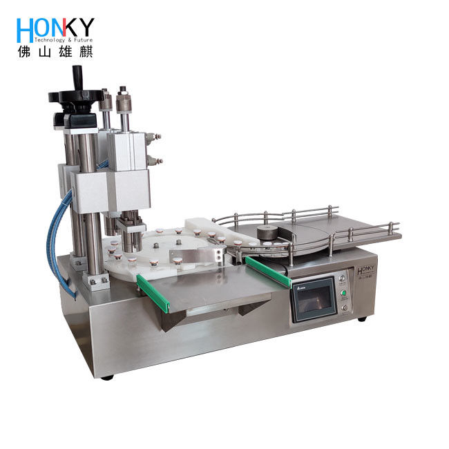 Desktop Using Automatic 5ml Vial crimp Capping Machine With Dual Capping Head for frozen dry powder packing