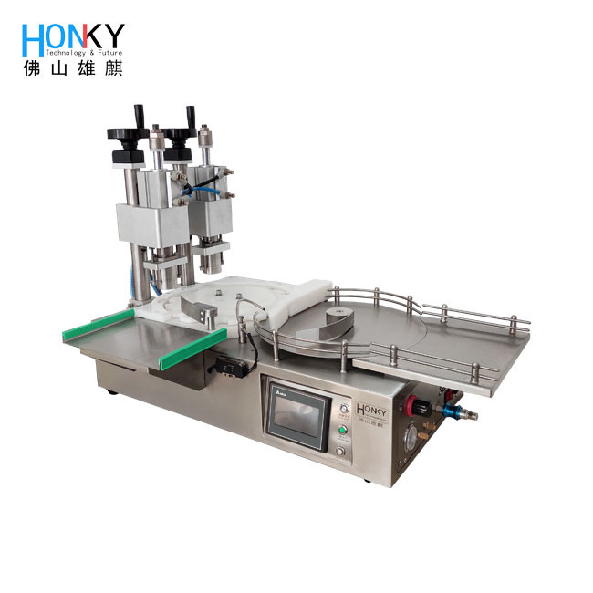Desktop Using Automatic 5ml Vial crimp Capping Machine With Dual Capping Head for frozen dry powder packing